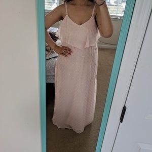 Pink and gold maxi dress